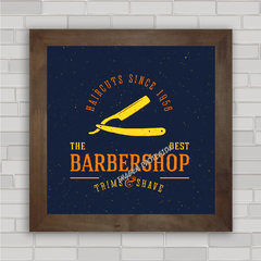 Quadro decorativo logo para barbearia e barber shop .