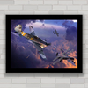 Quadro decorativo batalha aérea na segunda guerra mundial .