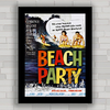 Quadro decorativo de cinema , com pôster do filme de surf Beach Party .