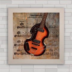 Quadro decorativo com pôster violão da banda de rock Beatles .