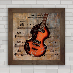 Quadro decorativo com pôster violão da banda de rock Beatles .