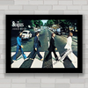 Quadro decorativo de rock com pôster dos Beatles na Abbey Road .