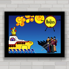 Quadro decorativo com pôster Yellow submarine da banda de rock Beatles .