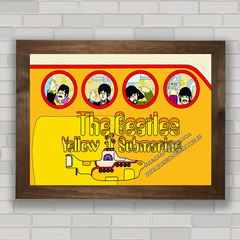 Quadro decorativo com pôster Yellow submarine da banda de rock Beatles .
