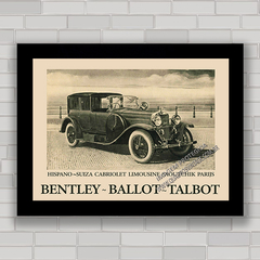 Quadro decorativo com imagem pôster do carro antigo Bentley .