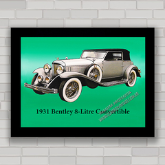 Quadro decorativo com imagem pôster do carro antigo Bentley .