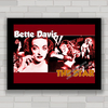 Quadro decorativo de cinema , com pôster da atriz Bette Davis .