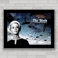 Quadro decorativo com pôster do filme birds pássaros do Hitchcock .