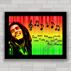 Quadro decorativo de música reggae , com pôster do Bob Marley .