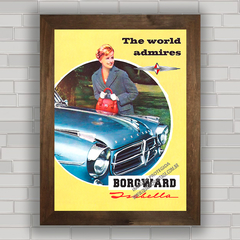Quadro com propaganda de carro antigo Borgward .