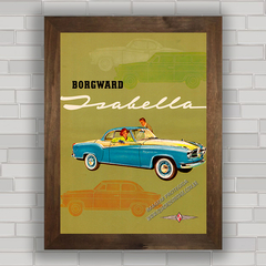 Quadro com propaganda de carro antigo Borgward .
