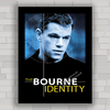 Quadro decorativo de cinema com pôster do filme Identidade Bourne .