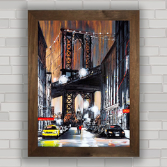 Quadro decorativo para sala com imagem de Nova Iorque , ponte Brooklyn .