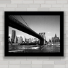 Quadro decorativo com foto antiga da ponte do Brooklyn Nova Iorque .