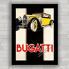 Quadro decorativo com pôster do carro antigo Bugatti .