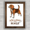 Quadro decorativo para sala , com imagem de cachorro beagle