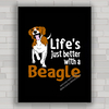 Quadro decorativo cachorro Beagle