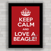 Quadro decorativo cachorro Beagle keep calm