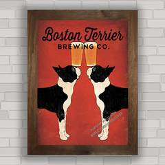 Quadro decorativo cerveja artesanal Boston terrier