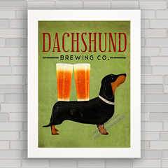 Quadro decorativo cachorro dachshund cerveja