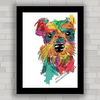 Quadro decorativo cachorro schnauzer colorido