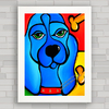 Quadro decorativo cachorro colorido