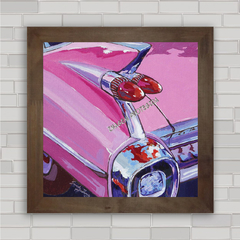 Quadro decorativo carro antigo Cadillac 1959 rosa .