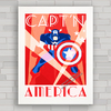 Quadro decorativo de super heróis , com pôster do Capitão América .