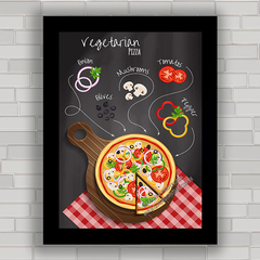 Quadro decorativo pizza vegetariana