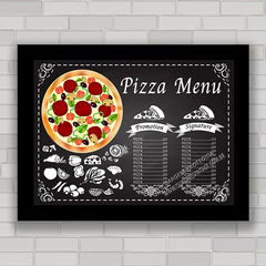 Quadro decorativo tipos de pizza
