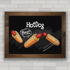 Quadro decorativo lanche hot dog