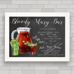 Quadro decorativo para bar drink Bloody Mary