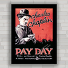 Quadro decorativo de cinema , com pôster de filme do Charlie Chaplin .