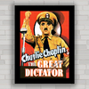 Quadro decorativo com pôster do Charlie Chaplin Grande Ditador .