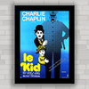 Quadro decorativo de cinema , com pôster de filme The Kid do Chaplin .