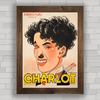 Quadro decorativo de cinema , com pôster de filme do Charlie Chaplin .