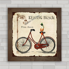 Quadro decorativo vintage , com imagem pôster de bicicleta .