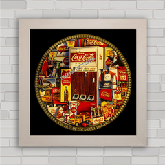 Quadro decorativo para bar , com propaganda antiga da Coca Cola .