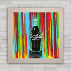 Quadro decorativo para bar , com garrafas de Coca Cola .