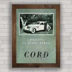 Quadro decorativo com pôster do carro antigo Cord .