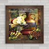 quadro decorativo para cozinha , com queijos e frutas