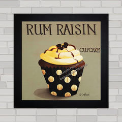 Quadro decorativo cupcakes e doces de rum