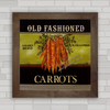 Quadro decorativo com imagem de cenouras e vegetais