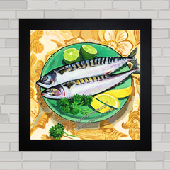 Quadro decorativo para cozinha ,, com imagem de peixes