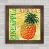Quadro decorativo para cozinha , com imagem de fruta abacaxi .