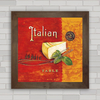 Quadro decorativo de queijo italiano