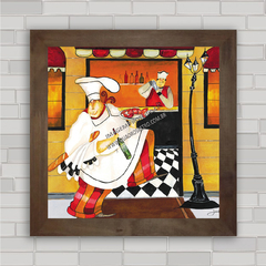 quadro decorativo garçom para restaurante e pizzaria