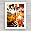 Quadro decorativo com pôster antigo de Cuba .