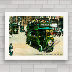 Quadro decorativo com foto de ônibus Mercedes em Nova Iorque .