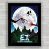 Quadro decorativo de cinema , com pôster do filme ET , o Extraterrestre .